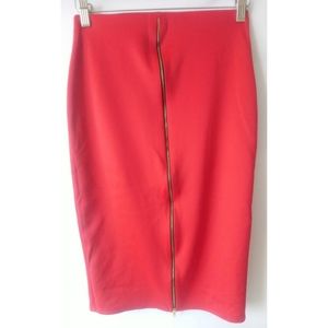 Hot gal front zipper red skirt Size M